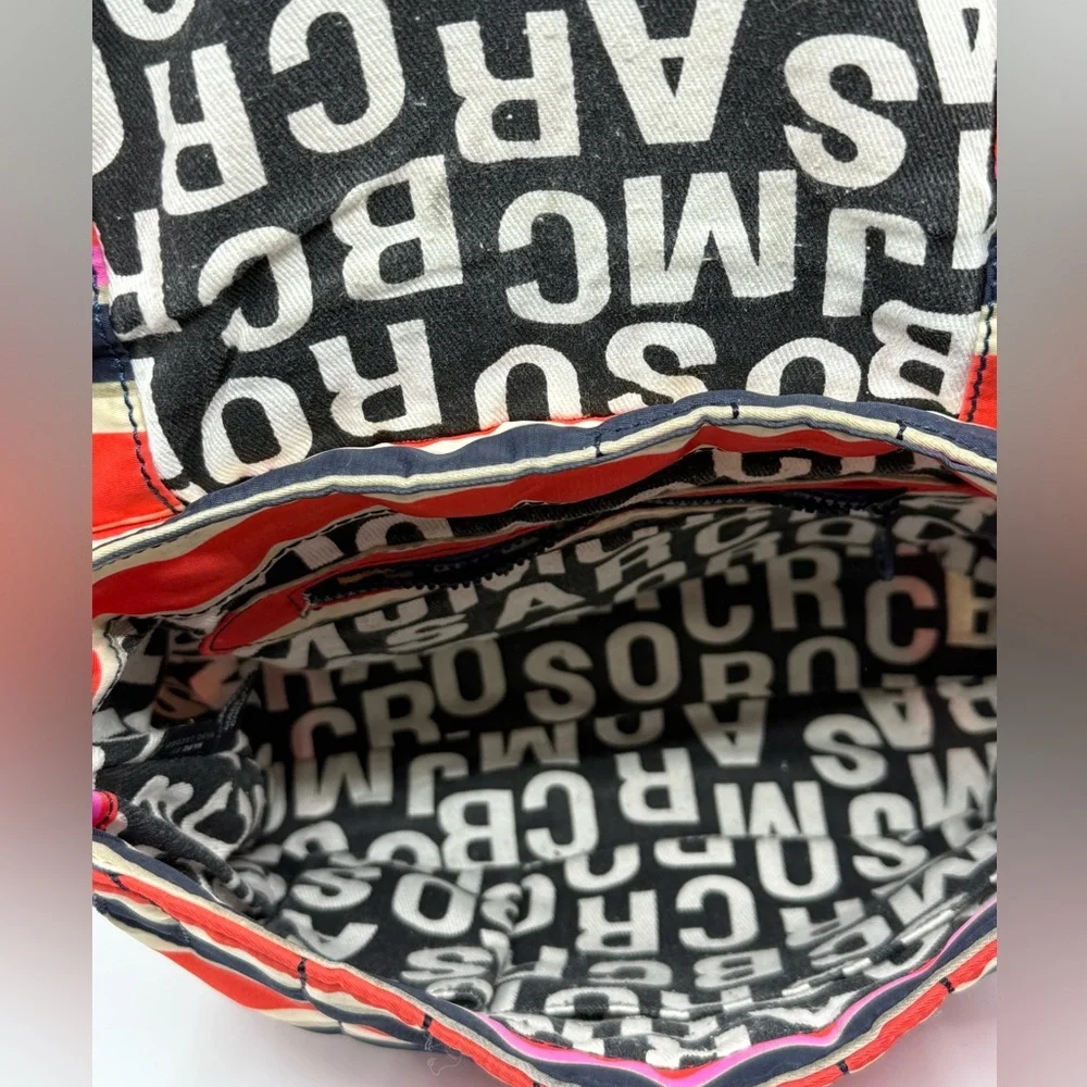 Marc Jacobs Workwear 2 Way Bag Nylon Stripes Preppy - Picture 9 of 11